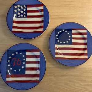 Warren Kimble “Spirit of the Flag” Trio of Plates